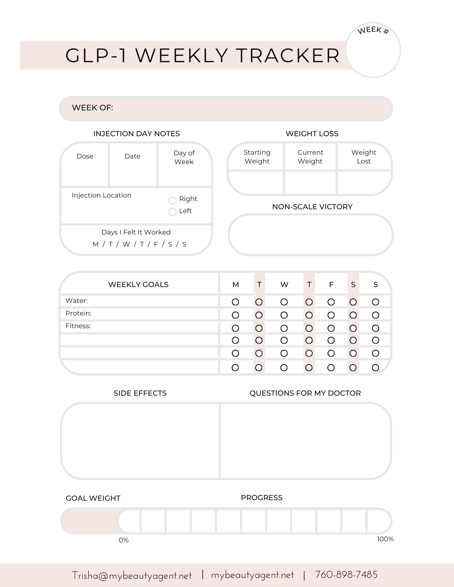 Weekly Goals Sheet